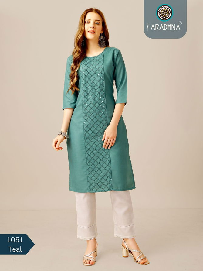 1051 Designer Cotton Kurtis With Bottom Catalog
